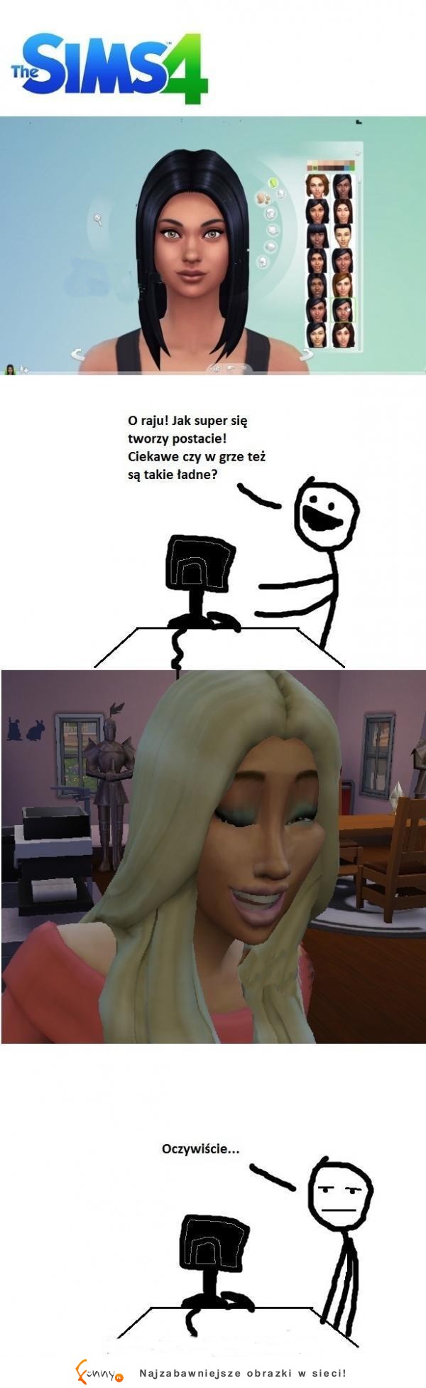Cała prawda o ładnych twarzach w The Sims 4