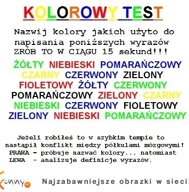 kolorowy test