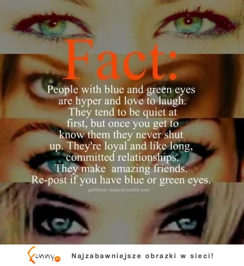 Niebieskie i zielone oczy