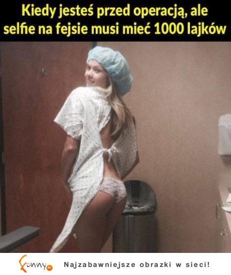 selfie przed operacją